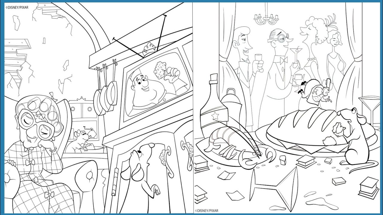 Ratatouille disney pixar coloring book speed coloring copilation