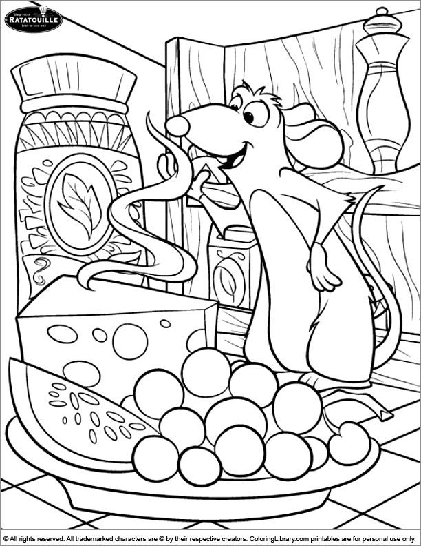 Ratatouille coloring picture disney coloring pages cute coloring pages coloring books