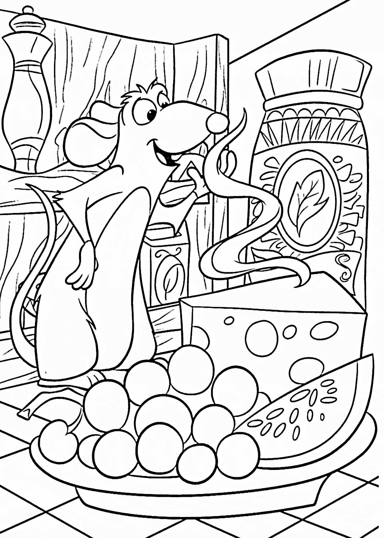 Ratatouille and cheese coloring pages for kids printable free cartoon coloring pages cute coloring pages disney coloring sheets