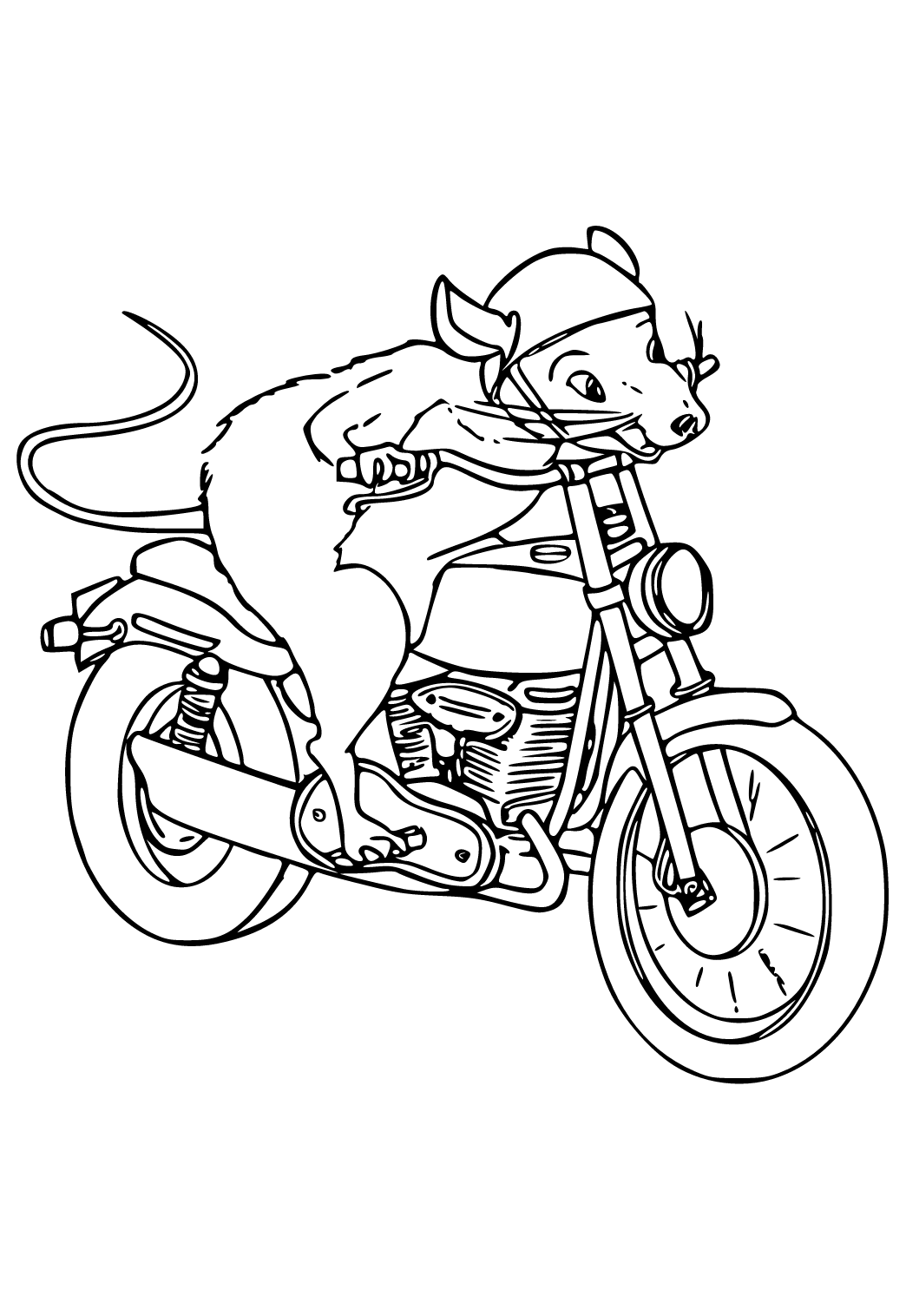 Free printable motorcycle mouse coloring page sheet and picture for adults and kids girls and boys