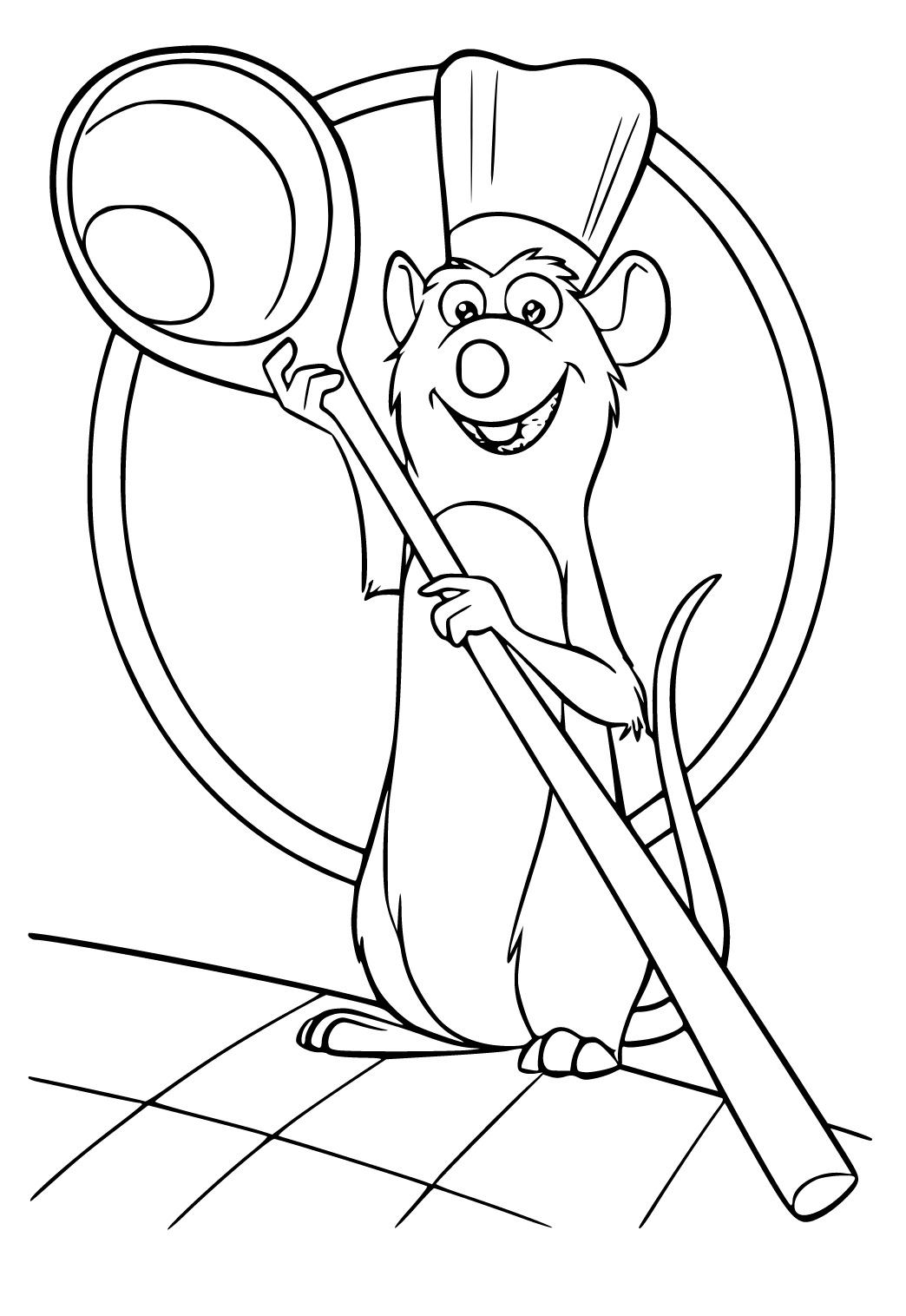 Free printable ratatouille cook coloring page sheet and picture for adults and kids girls and boys