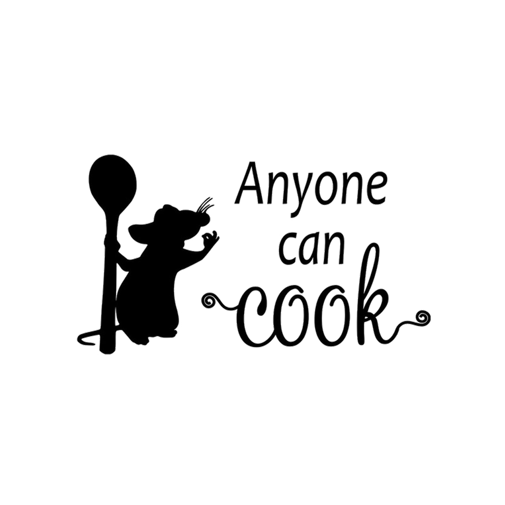 Anyone can cook quote wall ticker ratatouille cute kitchen mural laptop vinyl dining room home decorative decal dw