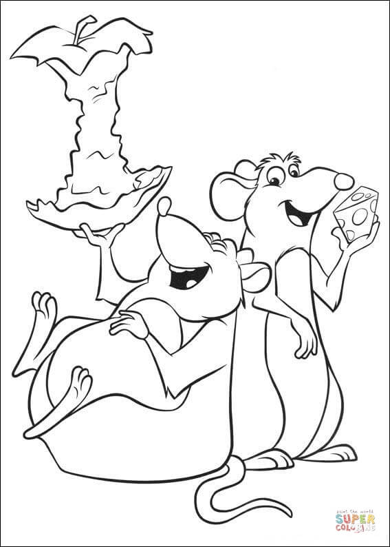 Mice are happy to eat apples coloring page free printable coloring pages