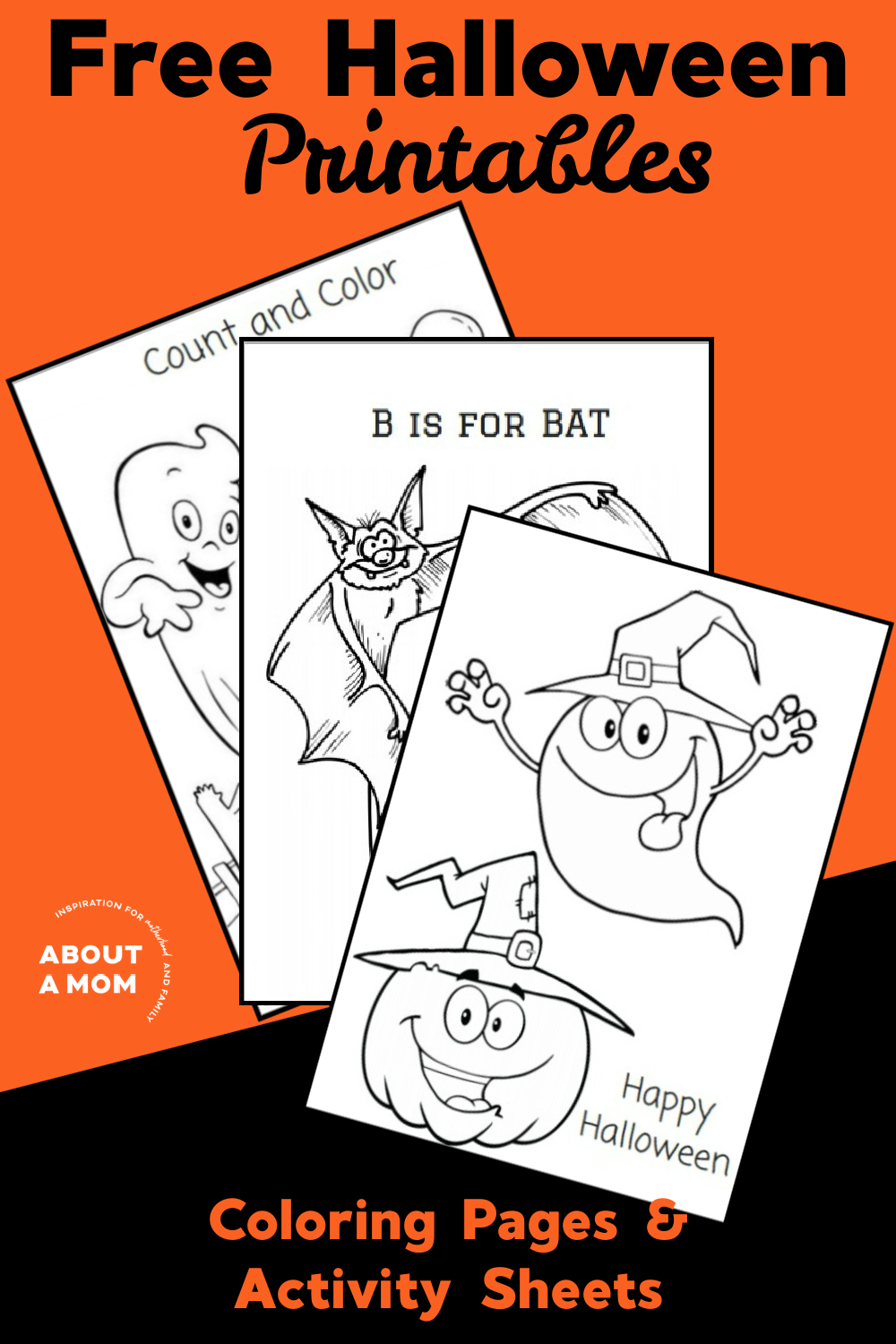 Printable halloween coloring pages activity sheets