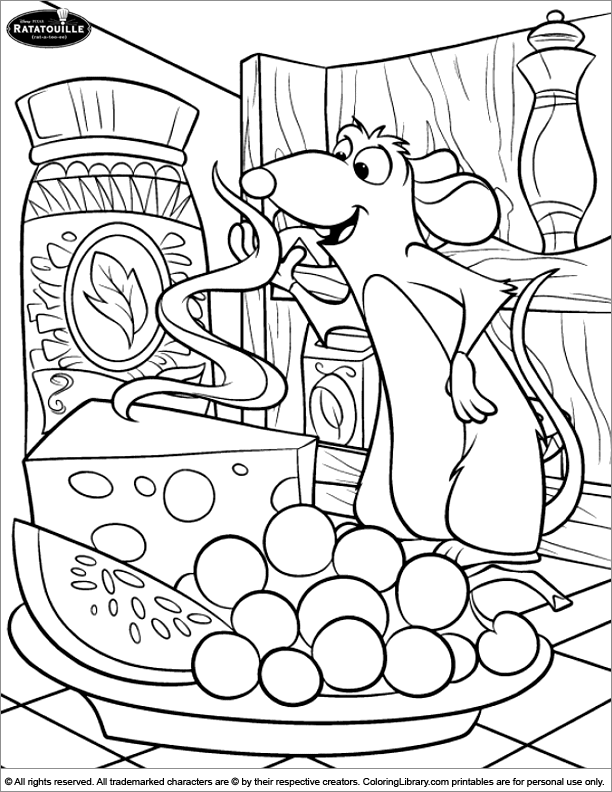 Ratatouille coloring picture disney coloring pages cute coloring pages coloring books