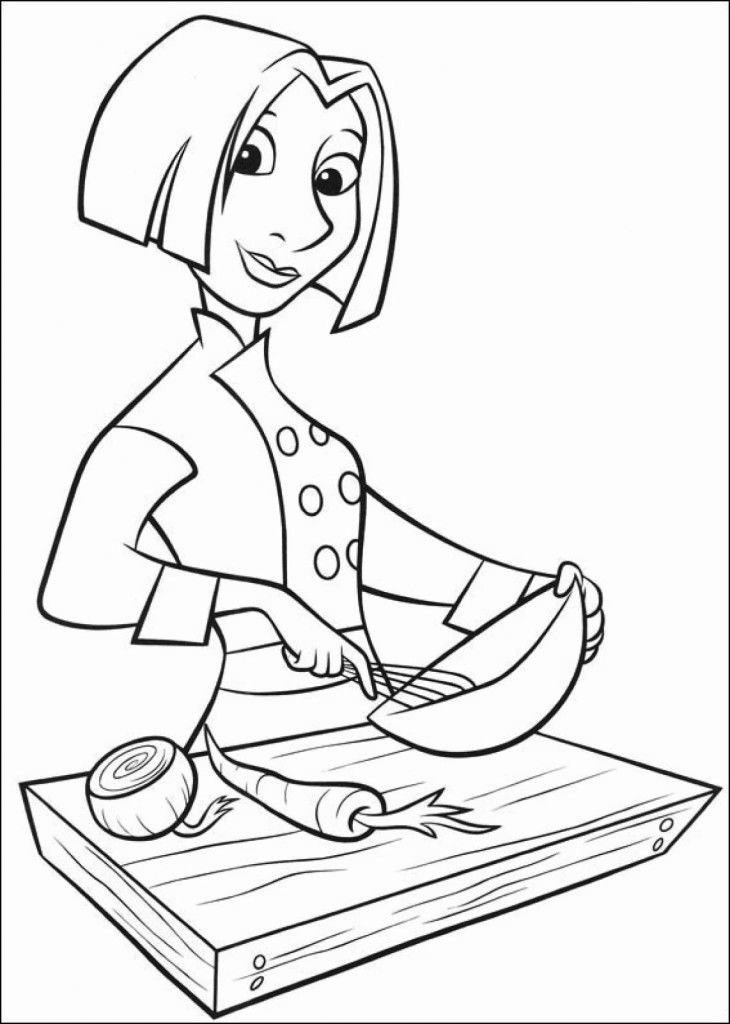 Coloring pages colette cooking coloring page