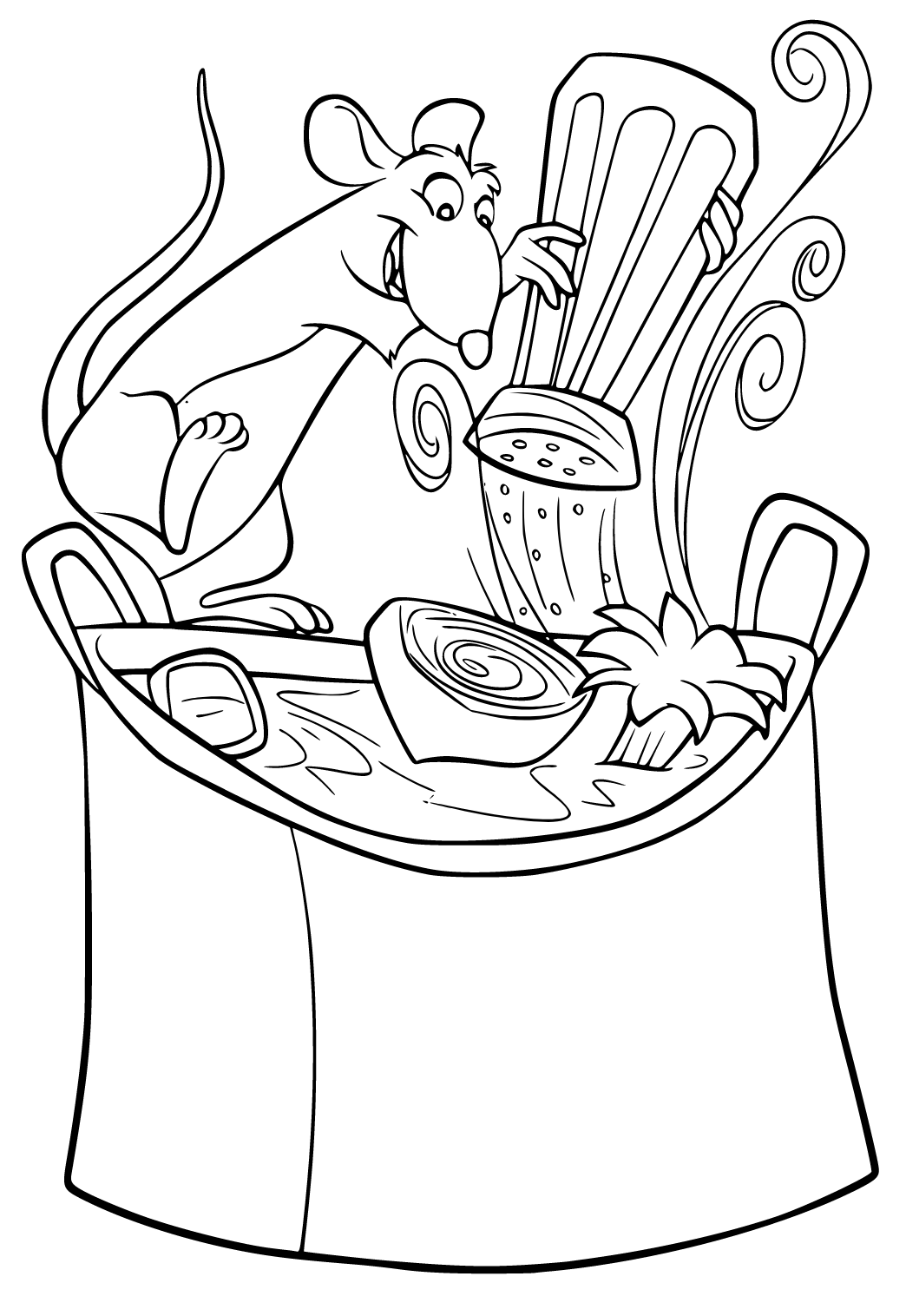 Free printable ratatouille soup coloring page for adults and kids