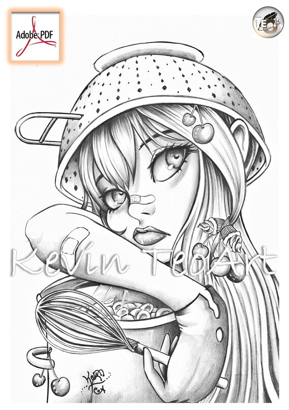 Nati kevin teoart coloring page grayscale illustration coloring page download printable file pdf