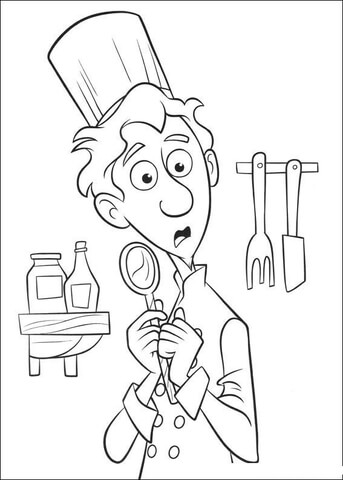 Alfredo linguini is scared coloring page free printable coloring pages