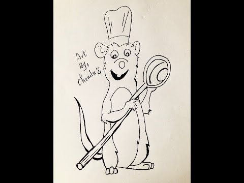 Ratatouille chef rat drawing