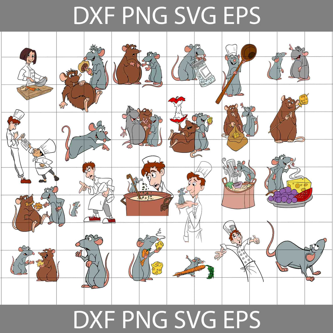 Ratatouille svg remy svg rat svg bundle cricut file clipart svg png eps dxf