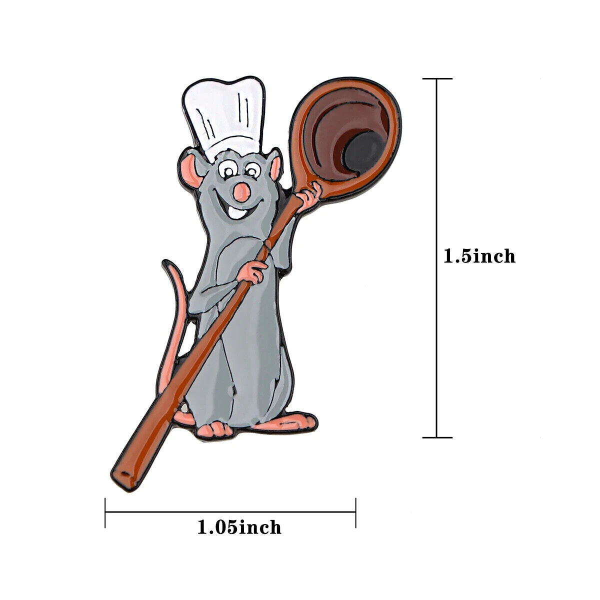 Ratatouille remy little chef gray rat mouse cartoon movie enamel metal pin