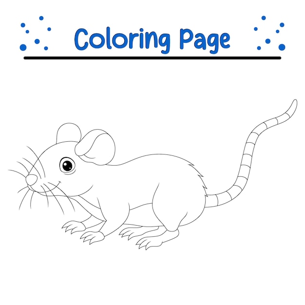 Premium vector vector cute rat coloring for children animal coloring book
