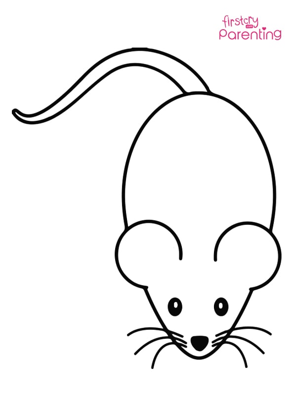 Small rat coloring page for kids
