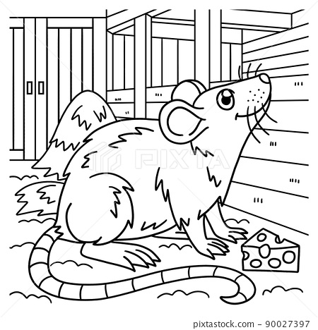 Mouse coloring page for kids