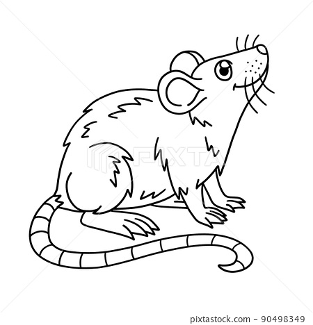 Mouse coloring page isolated for kids
