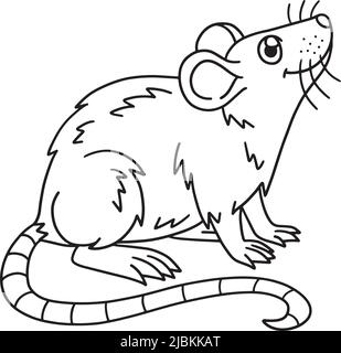 Mouse coloring page isolated for kids stock vector image art