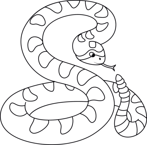 Cartoon rattlesnake coloring page free printable coloring pages