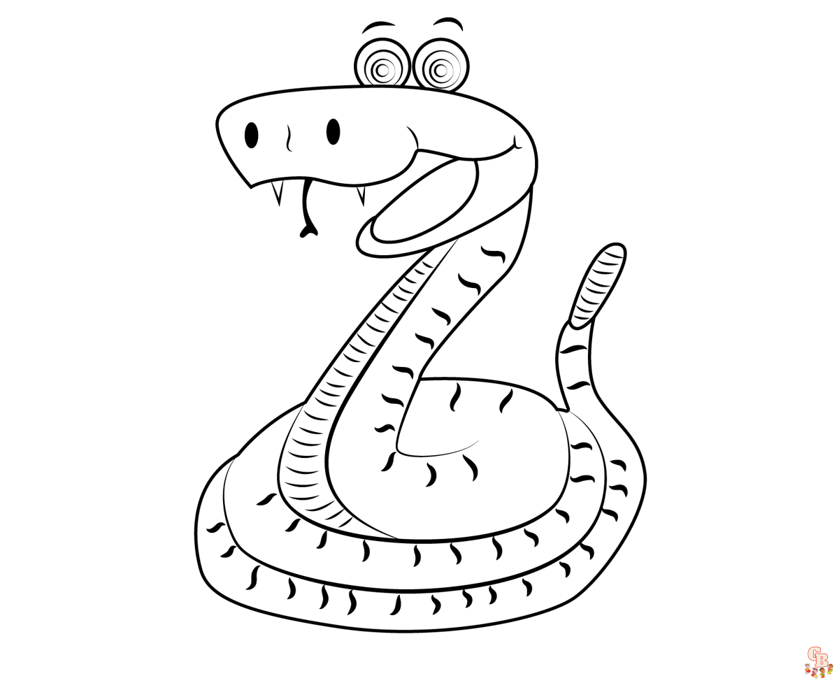 Enjoy the serpentine world with rattlesnake coloring pages