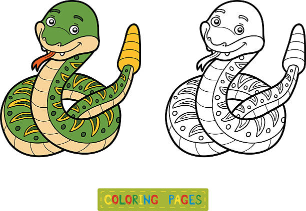 Coloring book rattlesnake stock illustration