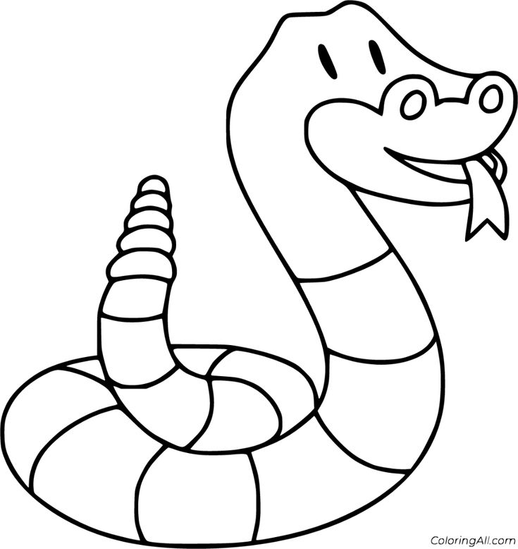 Free printable rattlesnake coloring pages in vector format easy to print from any device and automatically fit anâ coloring pages simple cartoon rattlesnake