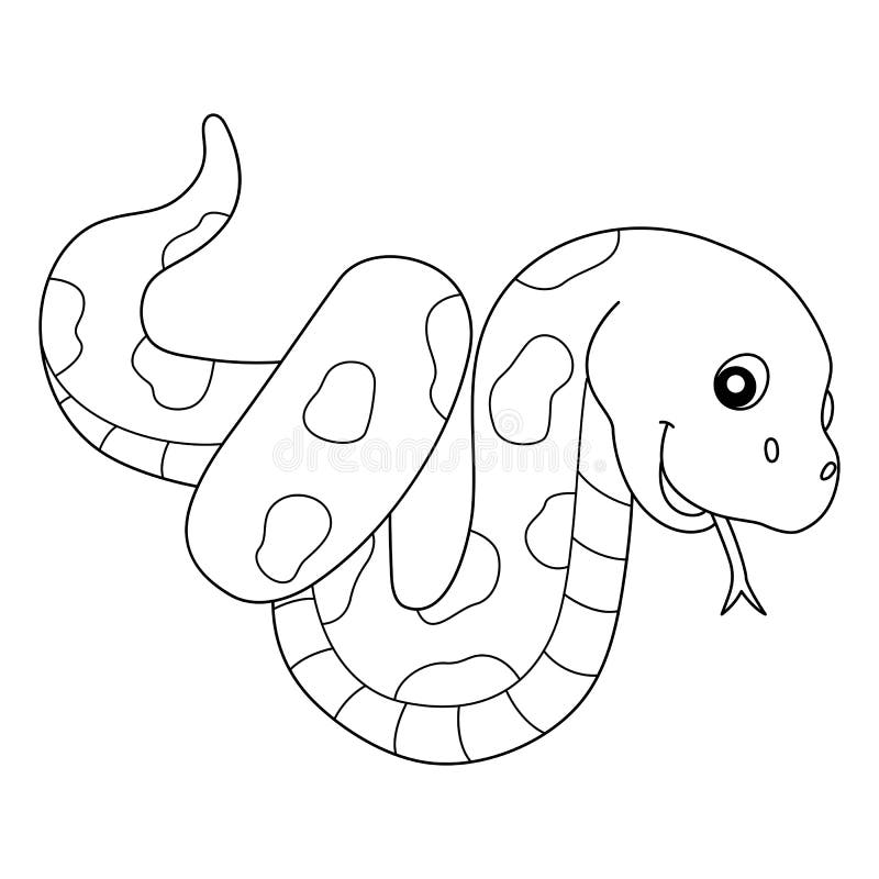 Snake animal coloring page isolated for kids stock vector