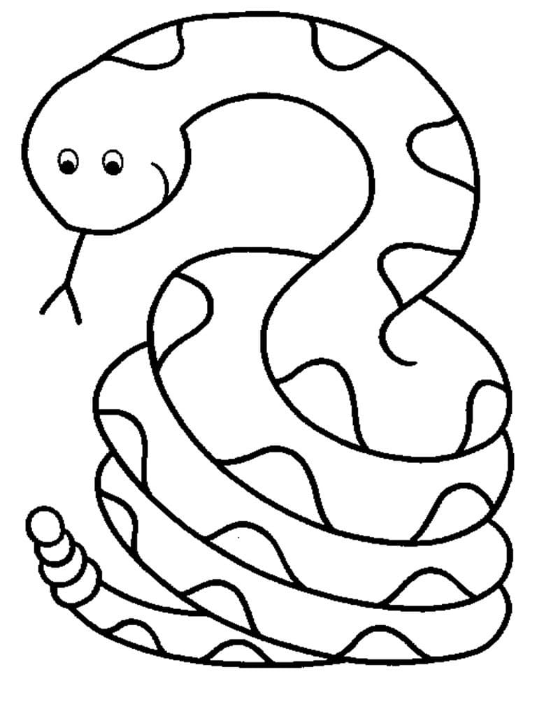 Very simple snake coloring page