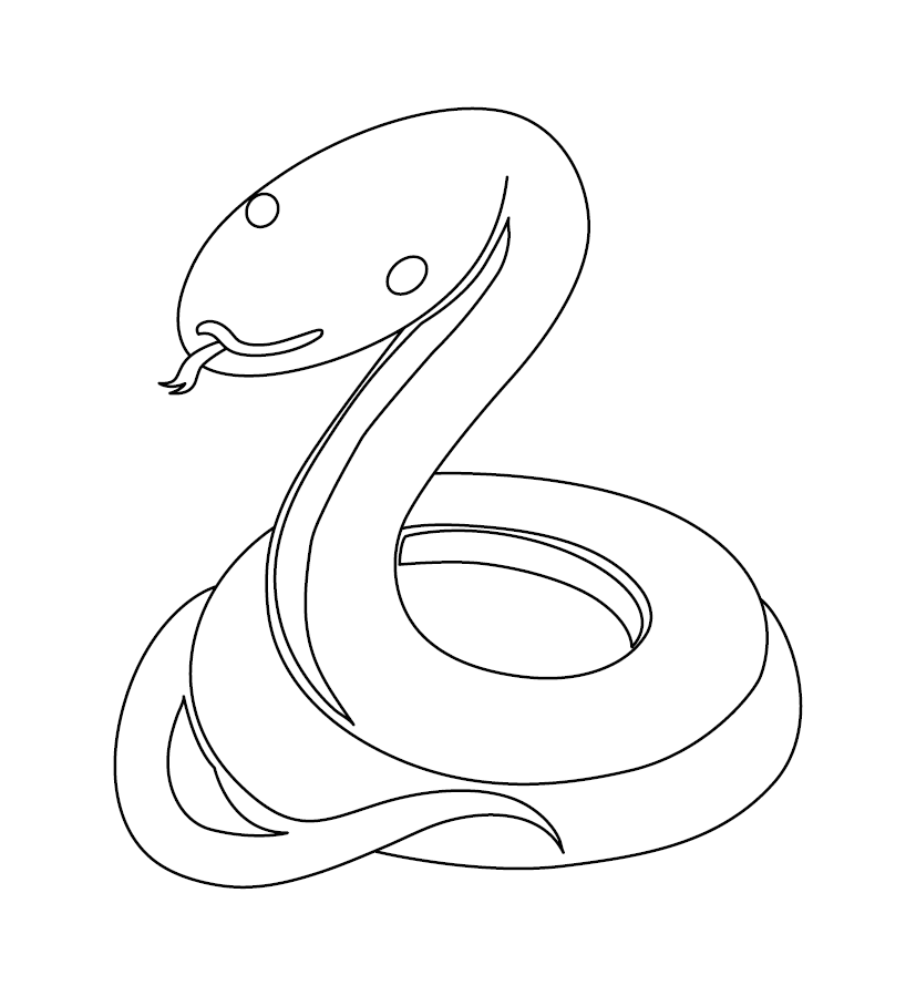 Snake colouring picture free colouring book for children â monkey pen store