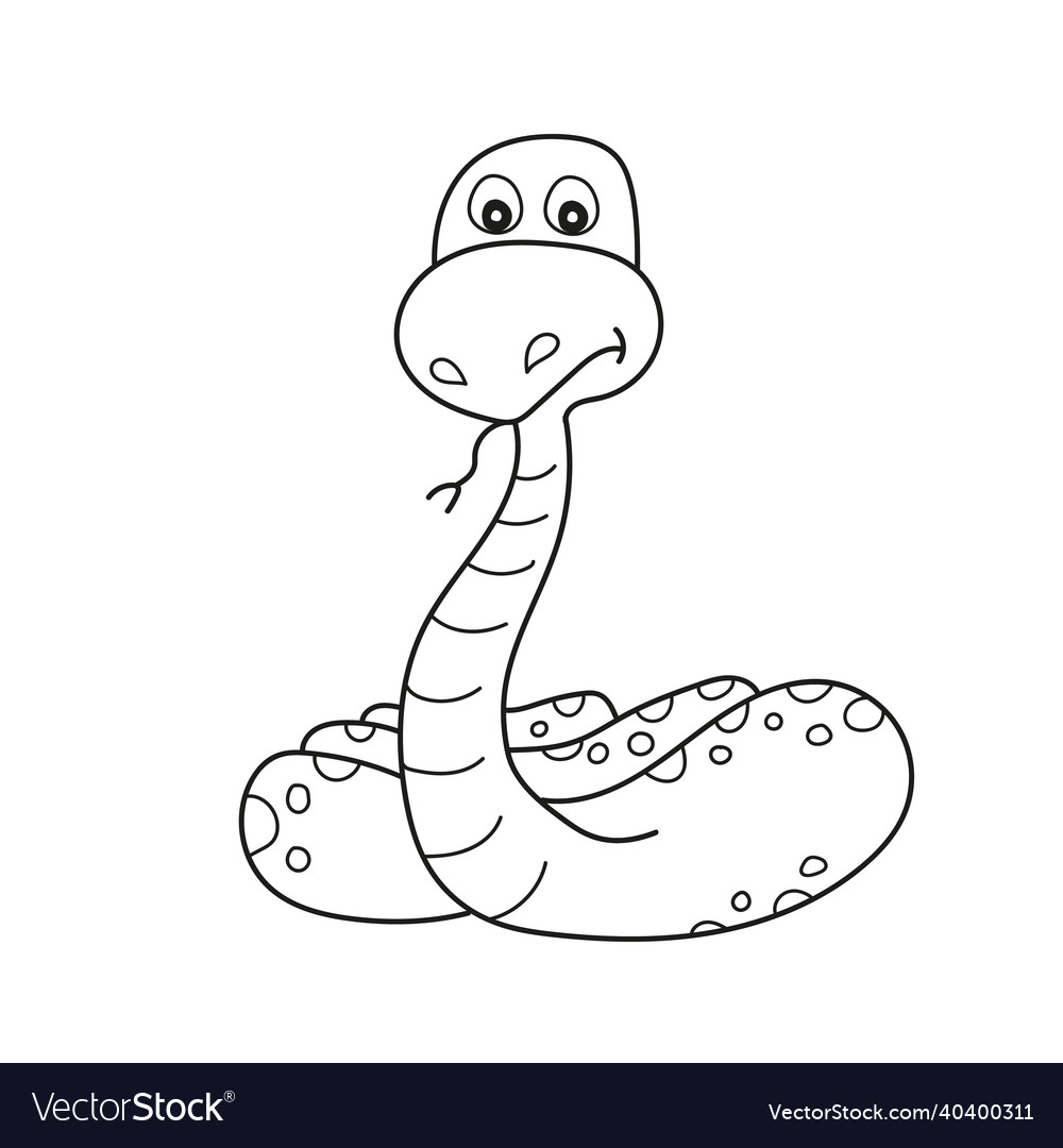 Simple coloring page snake to be colored vector image