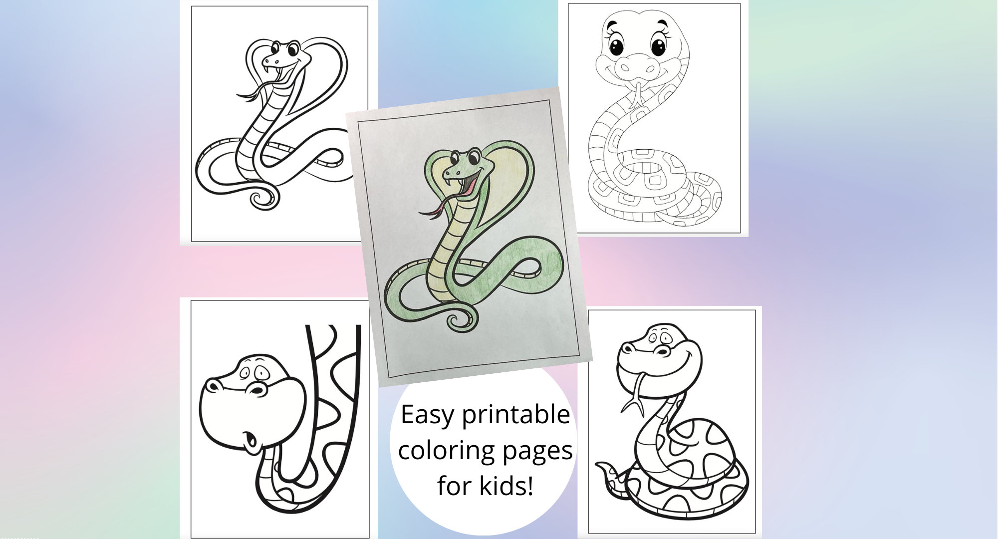 Pages of cool snake coloring pages for kids