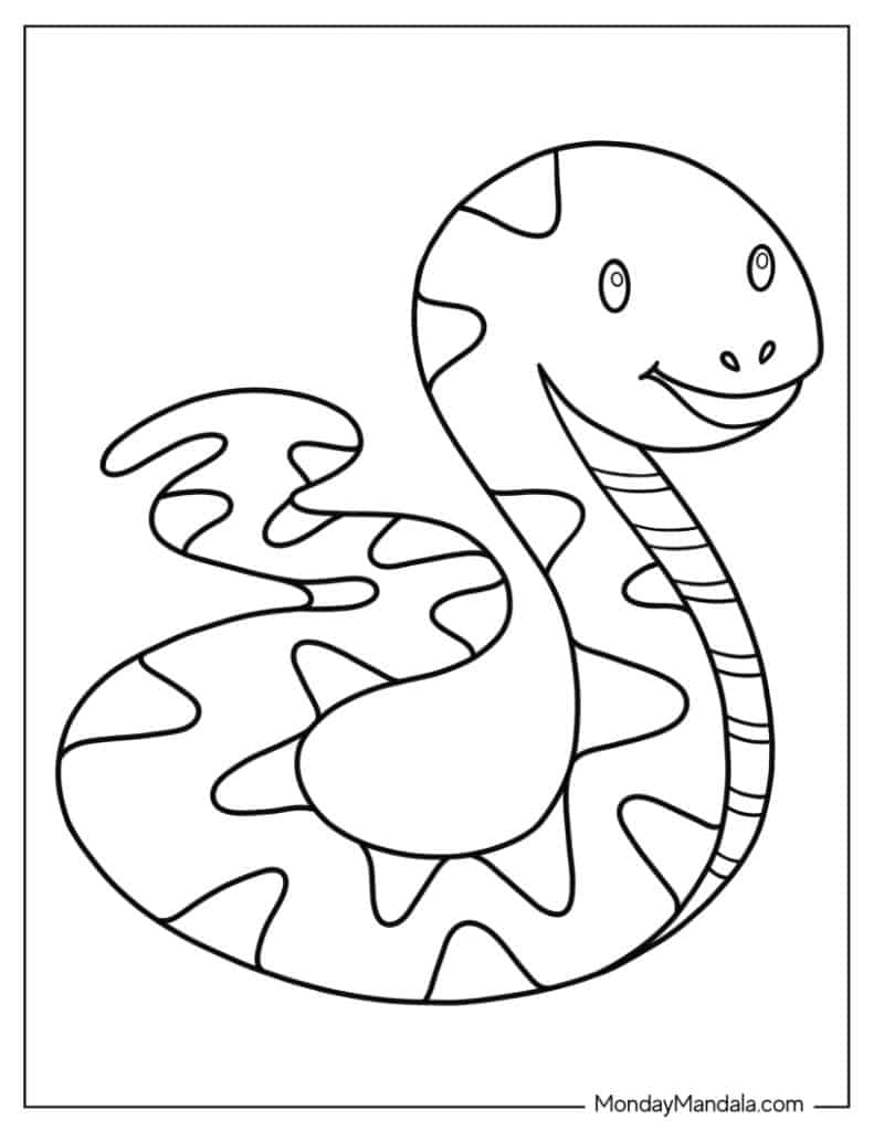 Snake coloring pages free pdf printables