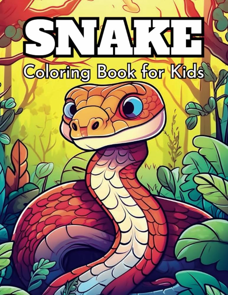 Snake coloring book for kids cute and easy snake coloring pages for toddlers hãck martin books