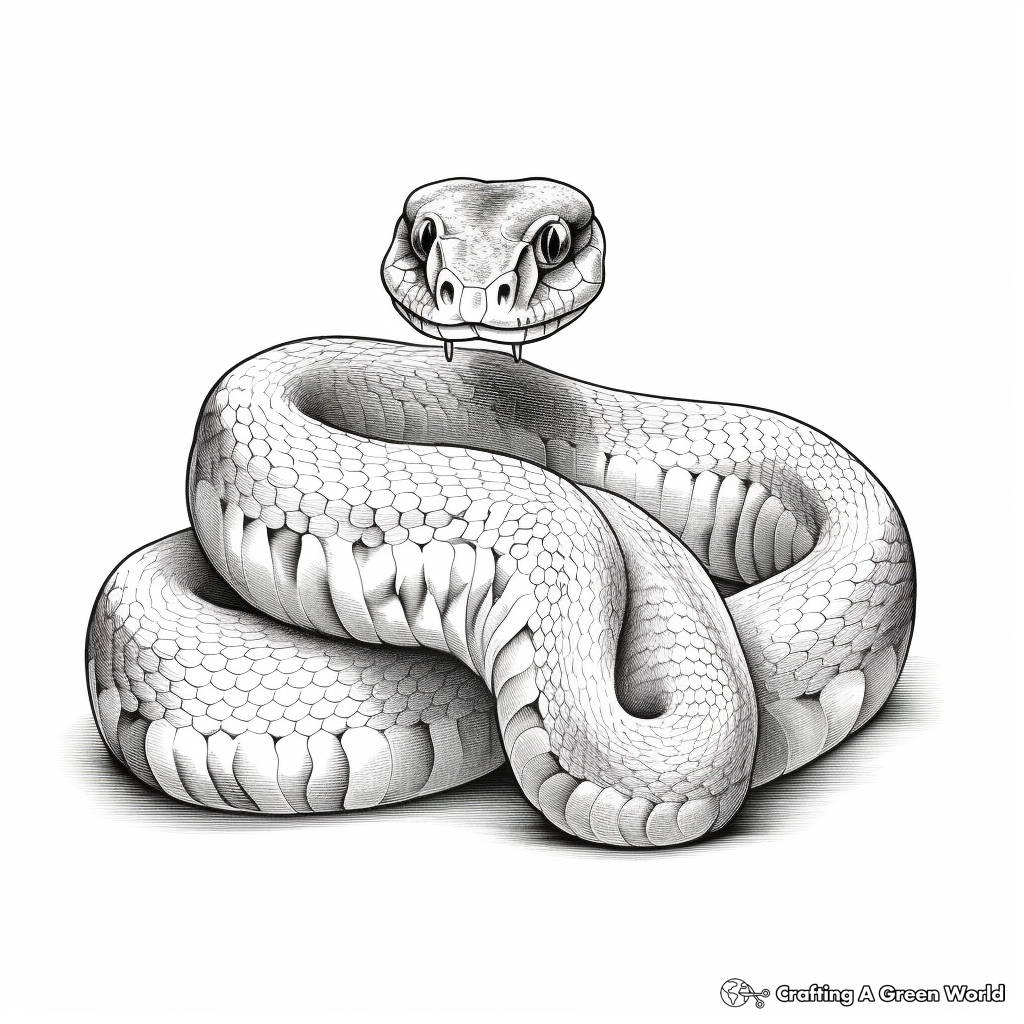 Realistic snake coloring pages