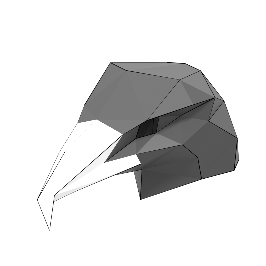 D papercraft of raven mask free printable papercraft templates