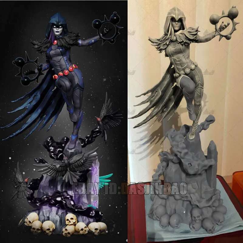 Raven witch d print model kit female figure unpainted unassembled cm