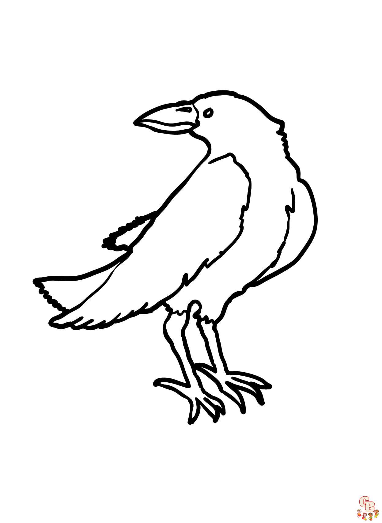 Printable raven coloring pages free for kids and adults
