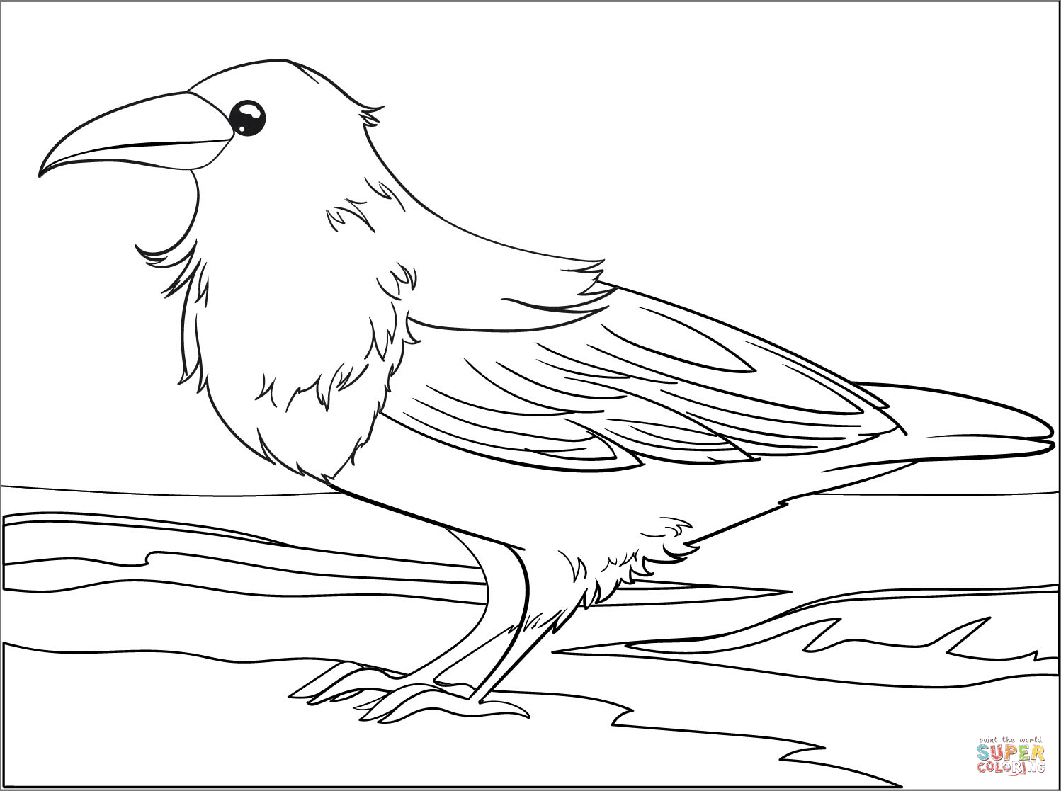 Raven coloring page free printable coloring pages