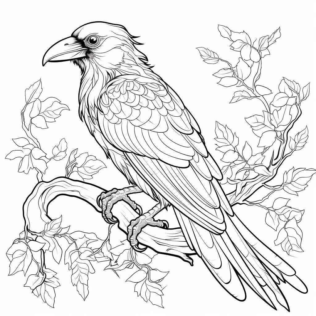 Raven coloring pages
