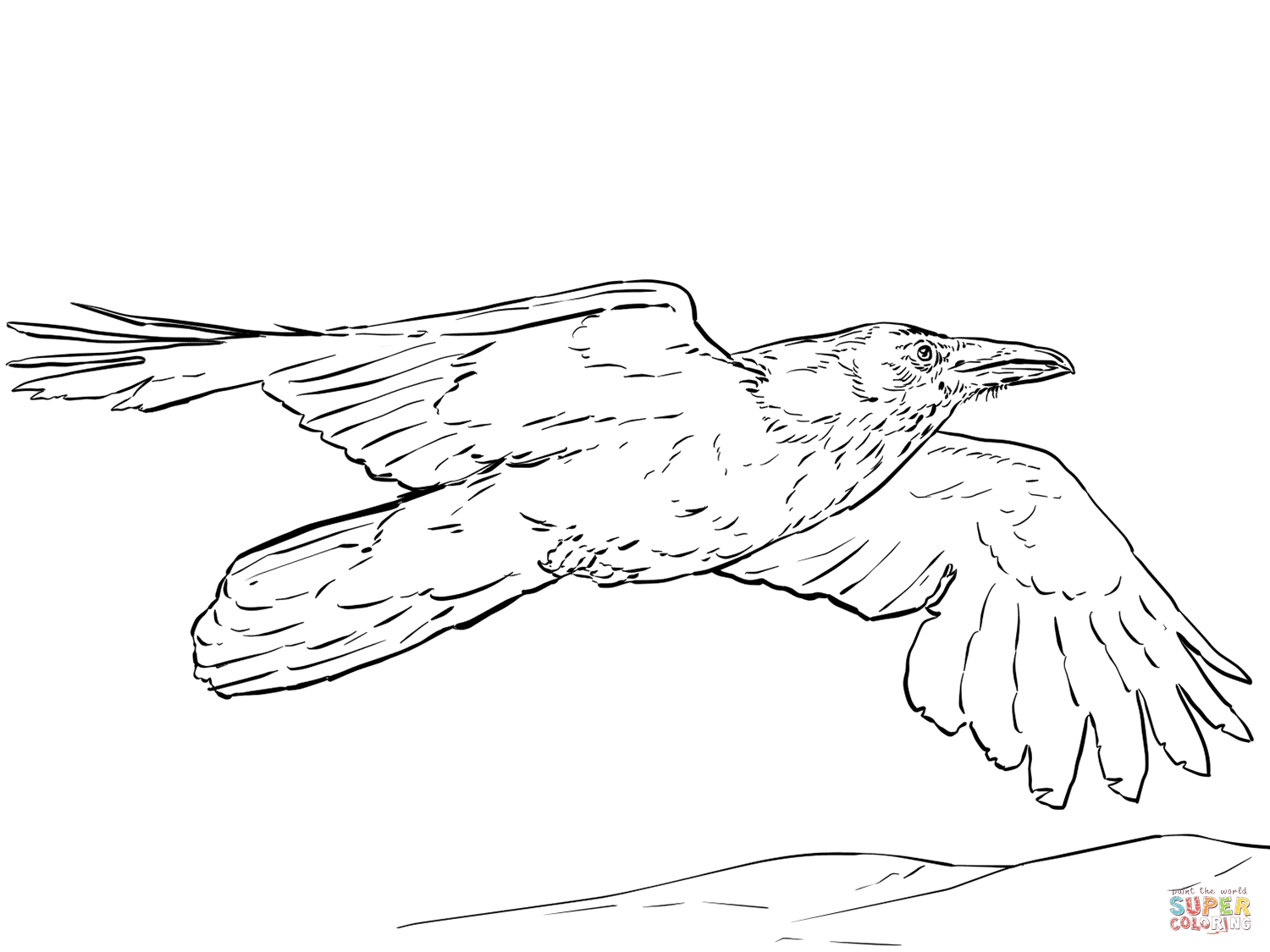 Flying raven coloring page free printable coloring pages