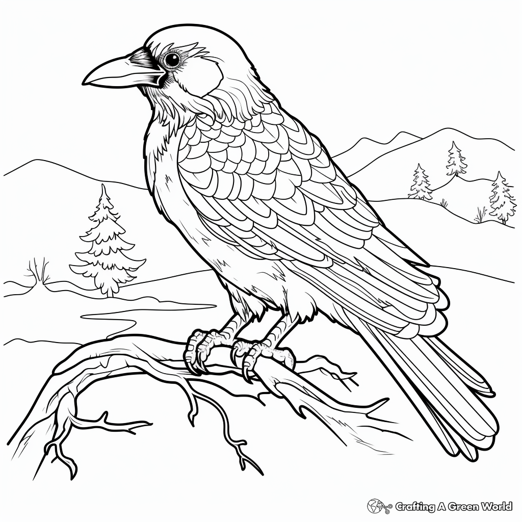 Raven coloring pages