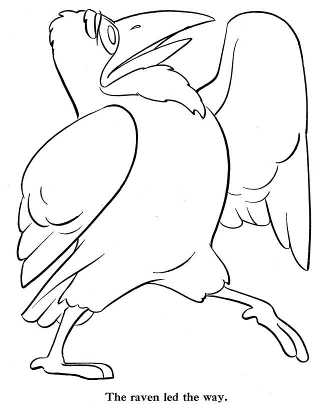 Raven coloring page