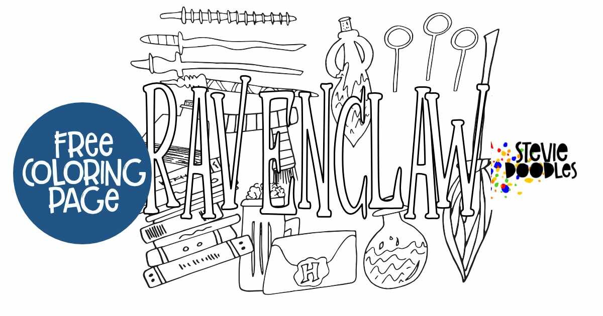 Free ravenclaw coloring pages â stevie doodles