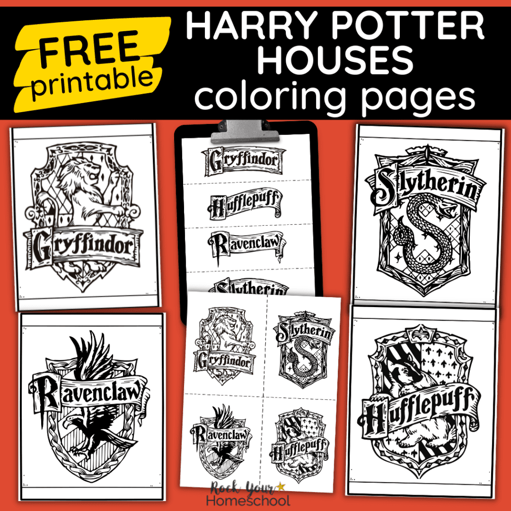 Harry potter houses coloring pages