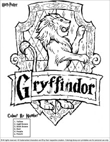 Free printable harry potter coloring pages