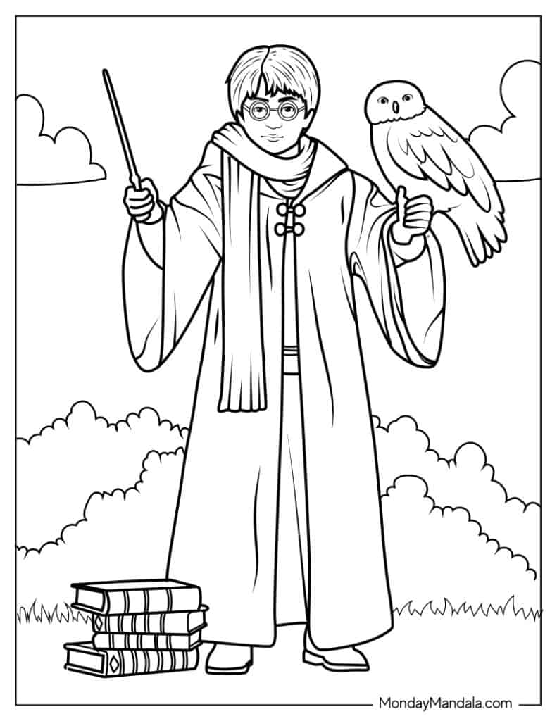 Harry potter coloring pages free pdf printables