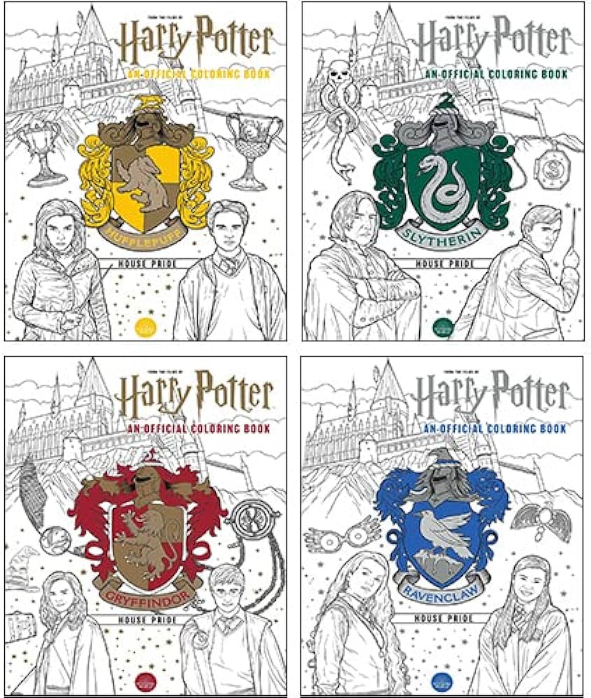 Harry potter the official colouring books collection set ravenclaw house pride gryffindor house pride hufflepuff house pride slytherin house pride insight editions books