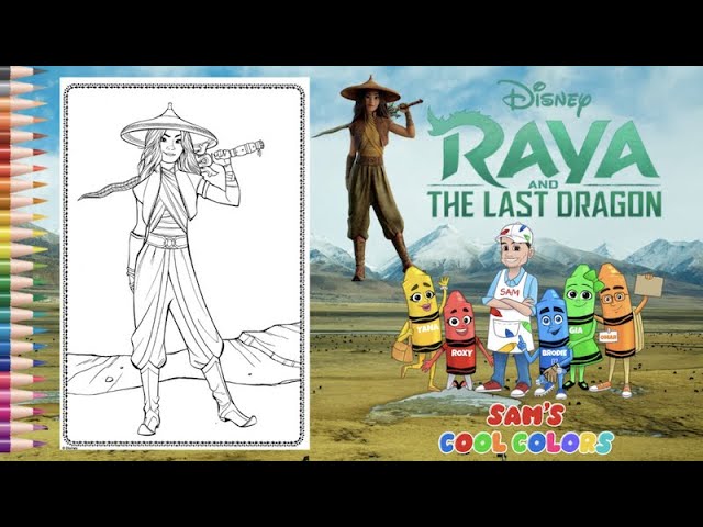 Coloring raya disney raya and the last dragon coloring pages pencils