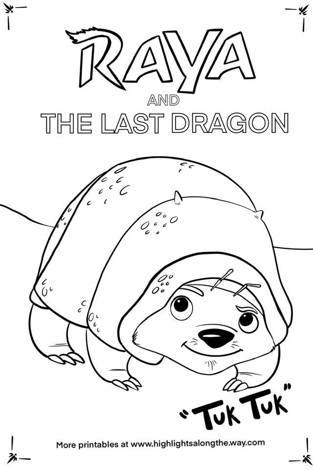 Raya and the last dragon printable coloring pages and review