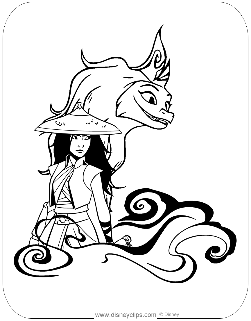 Raya and the last dragon coloring pages printable pdf