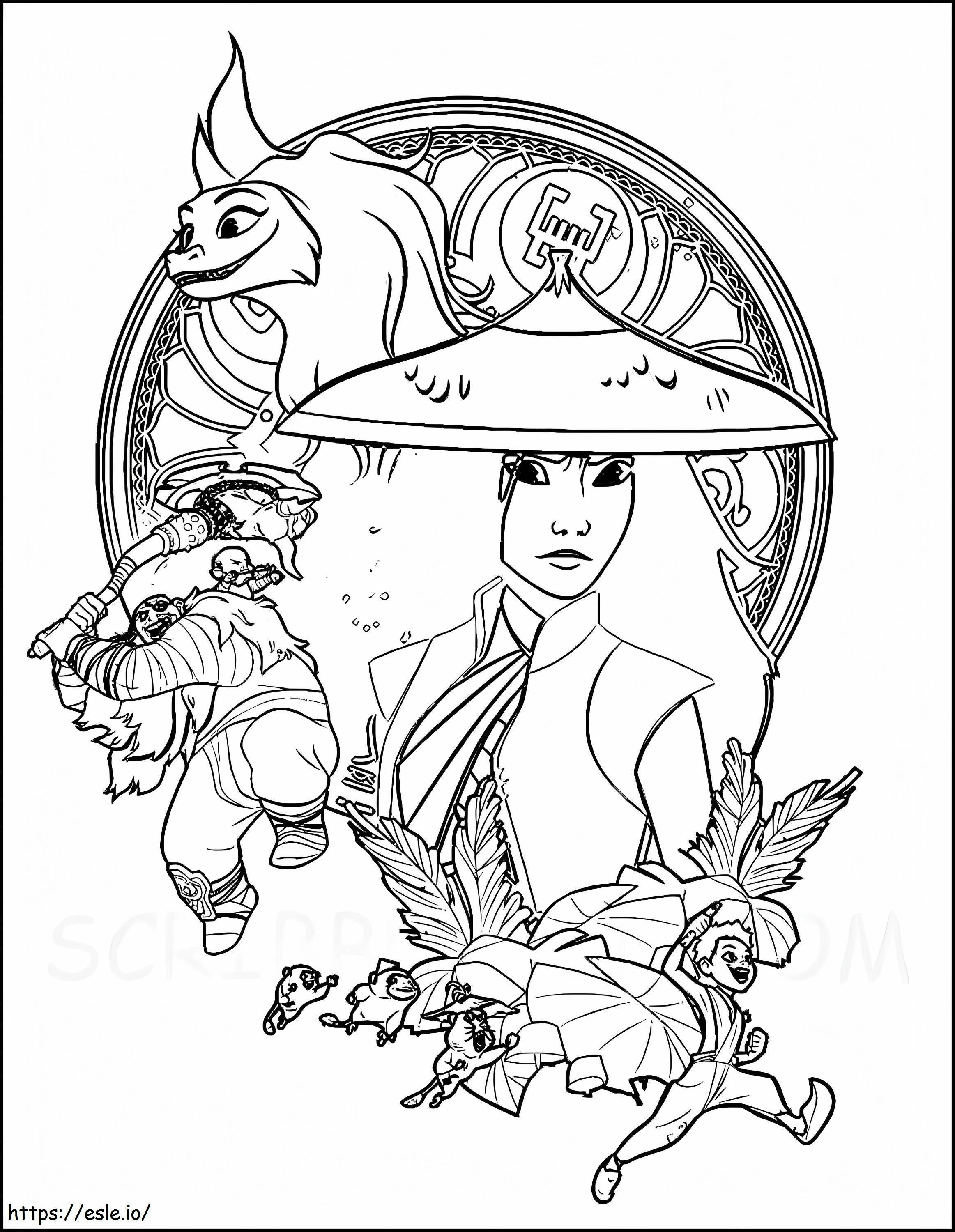 Raya and the last dragon coloring page